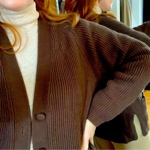 Vintage Yarn Works brown cardigan size Small